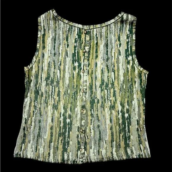 Vintage St John Sleeveless Knit Top Lamé Stripes - Picture 4 of 5